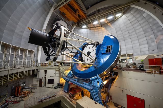 The Dark Energy Spectroscopic Instrument (DESI) is installed on the Nicholas U. Mayall 4-meter Telescope at Kitt Peak National Observatory near Tucson, Arizona.